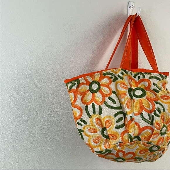 Boho Orange Floral Cinch Bag - Picture 7 of 12